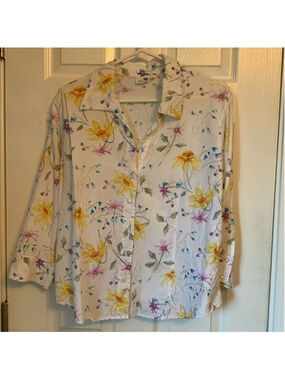 XL rosey fitted floral blouse cotton